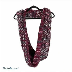 Pink, Teal, Purple, White Knitted Infinity Scarf